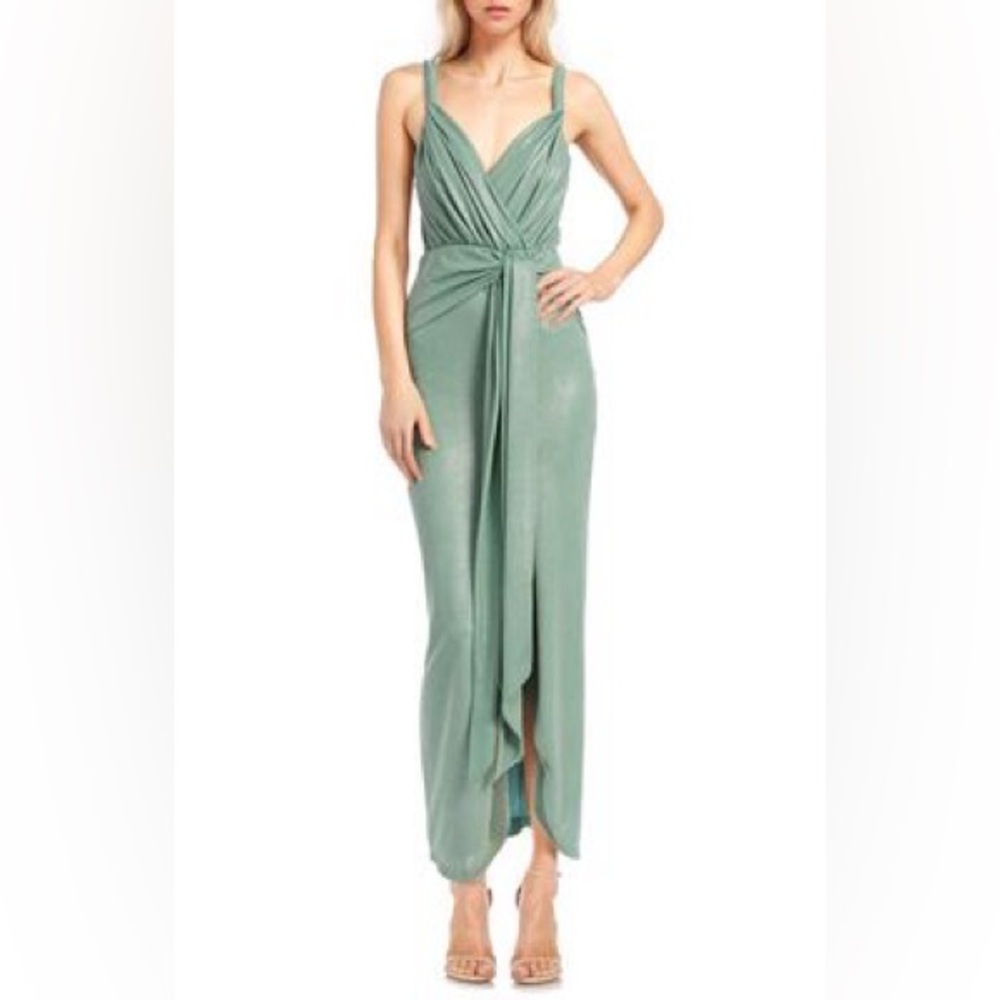 Jewel Badgley Mischka Green Maxi Dress